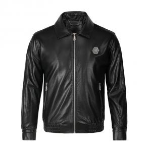 blouson en cuir homme philipp plein noir classic qp